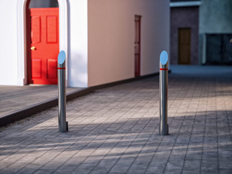 Stainless Steel Lockable Removable Slash Top Bollard 1