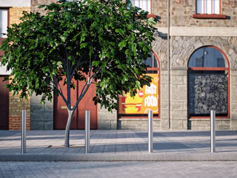 Stainless Steel Rooted Pressed Top Bollard 2